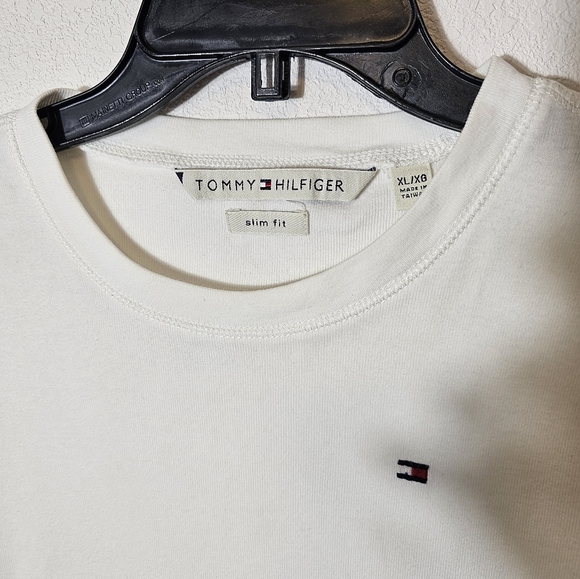Tommy Hilfiger White Slim Fitted Y2K Short Sleeve Tee Women's XL - Picture 2 of 8
